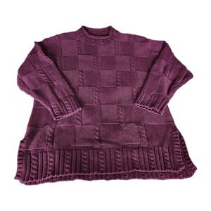 Vintage Yarnworks Sweater Basketweave Knit‎ Textured Retro Women's XL
